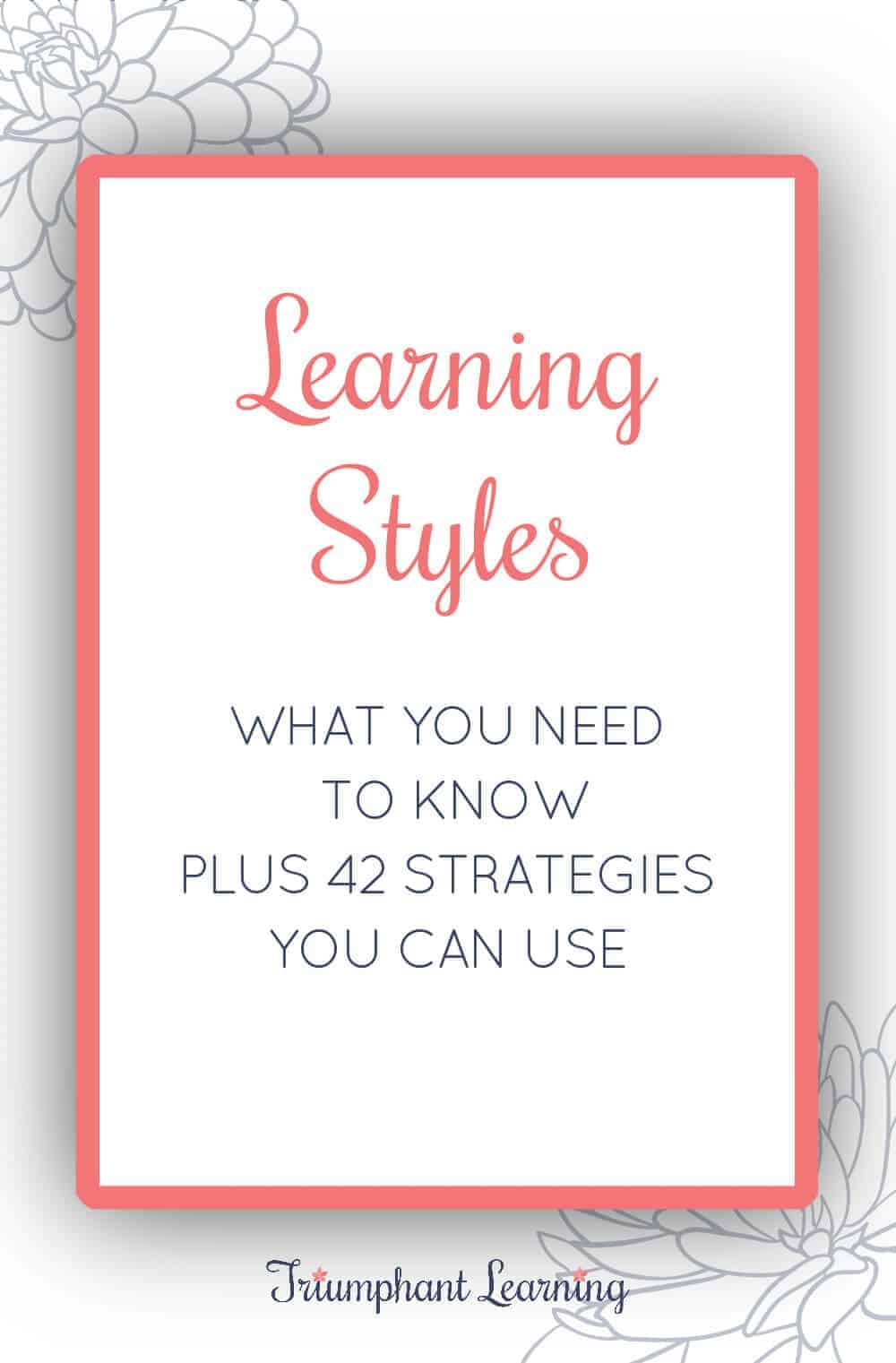 Does your child's learning style matter? Learn what you need to know about learning styles and strategies to use in your homeschool. via @TriLearning