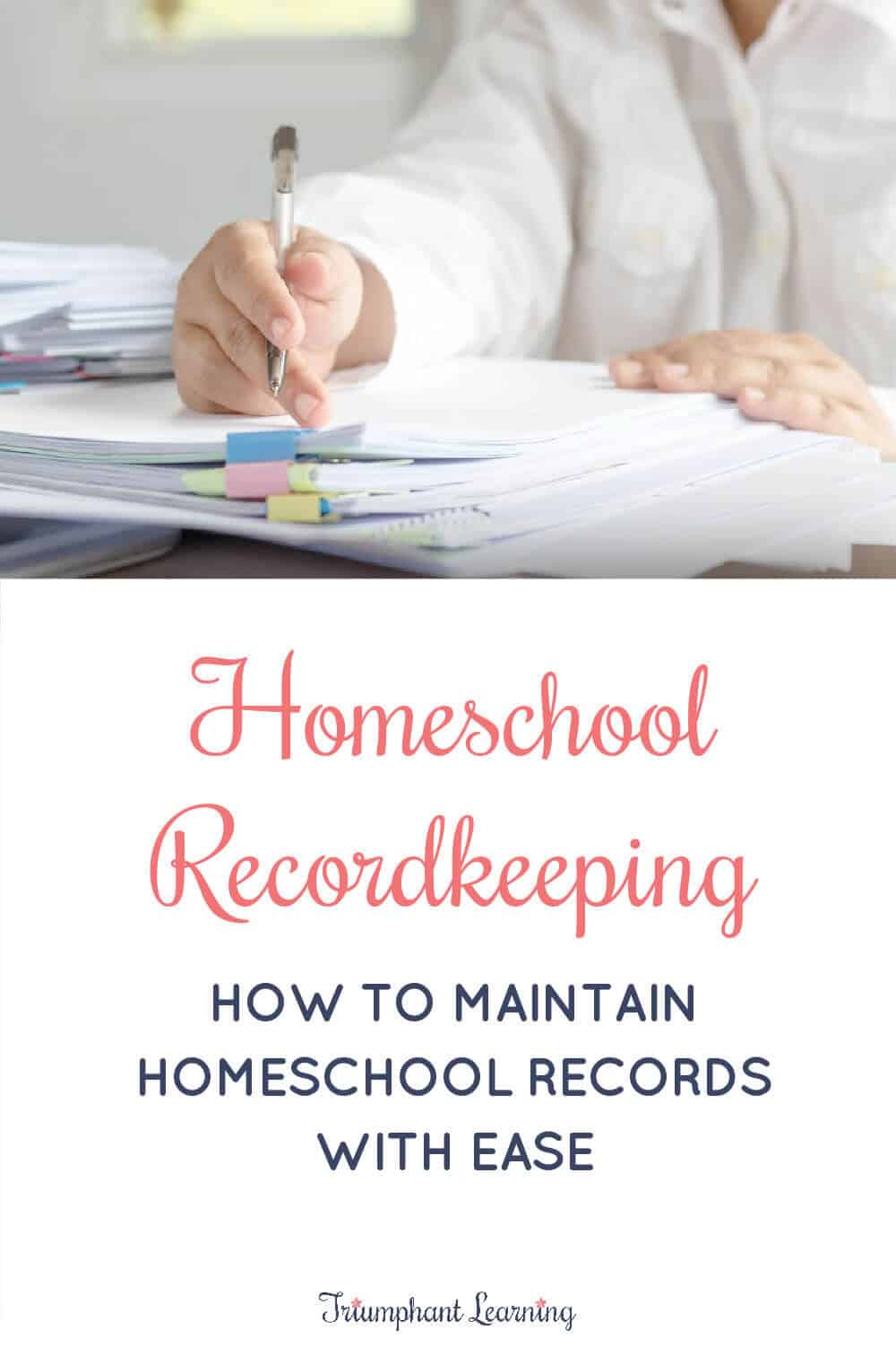 Homeschool recordkeeping does not need to feel overwhelming. Learn what you need to keep, how to gather them, and how to store them. via @TriLearning